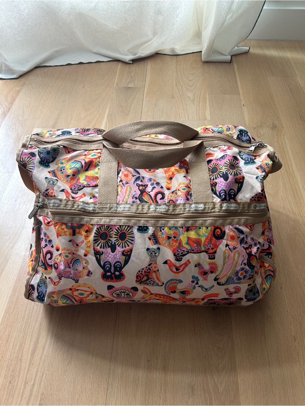 Le Sportsac Rare Vintage Japanese Animal Print Weekender Bag